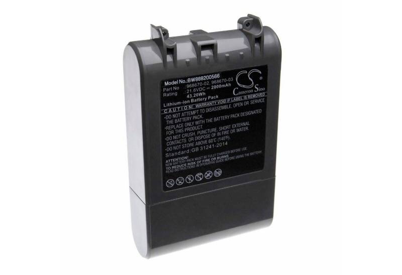 vhbw Ersatz für Dyson 968670-03, 968670-02 für Staubsauger (2000 mAh, 21,6 Staubsauger-Akku Li-Ion 2000 mAh von vhbw