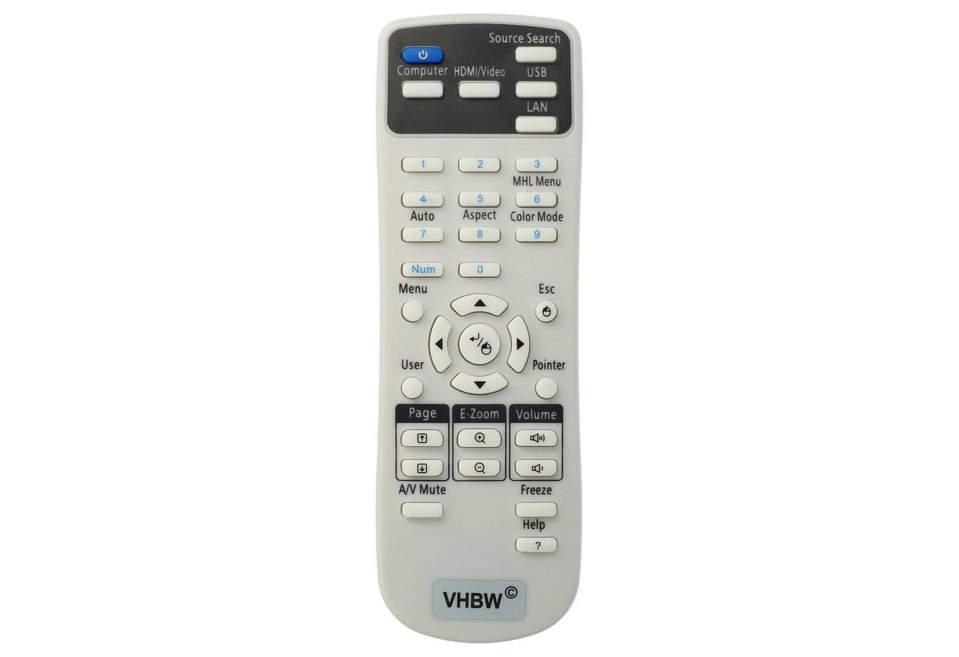 vhbw Ersatz für Epson 164880600, 156606 für Beamer / Projektor Fernbedienung von vhbw