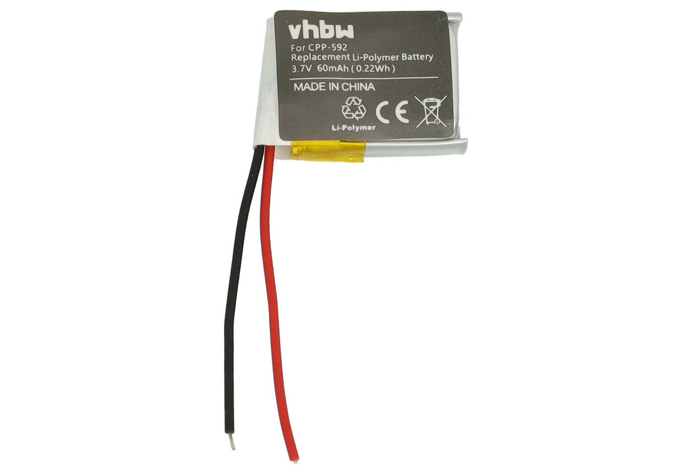 vhbw passend für Fitbit Charge 2 Fitnesstracker (60 mAh, 3,7 V, Li-Polymer) Akku Li-Polymer 60 mAh von vhbw