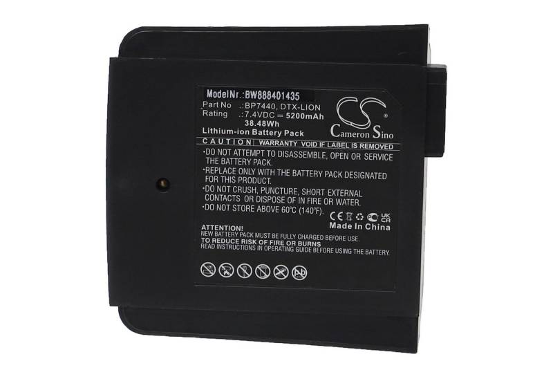 vhbw Ersatz für Fluke DTX-LION, BP7440 für Akku Li-Ion 5200 mAh (7,4 V) von vhbw