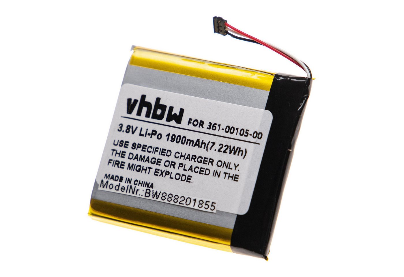 vhbw Ersatz für Garmin 1ICP7/49/43, 361-00105-00 für Akku Li-Polymer 1900 mAh (3,8 V) von vhbw