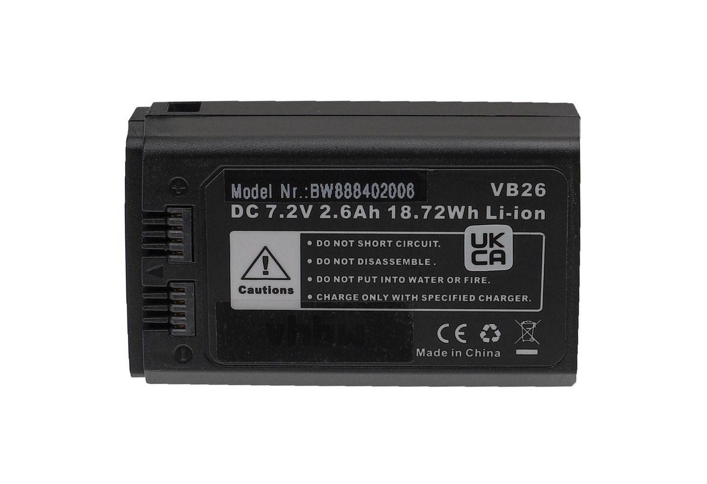 vhbw Ersatz für Godox VB26A, VB26 für Blitzgerät / Kamera (2600 mAh, 7,2 V, Akku Li-Ion 2600 mAh von vhbw