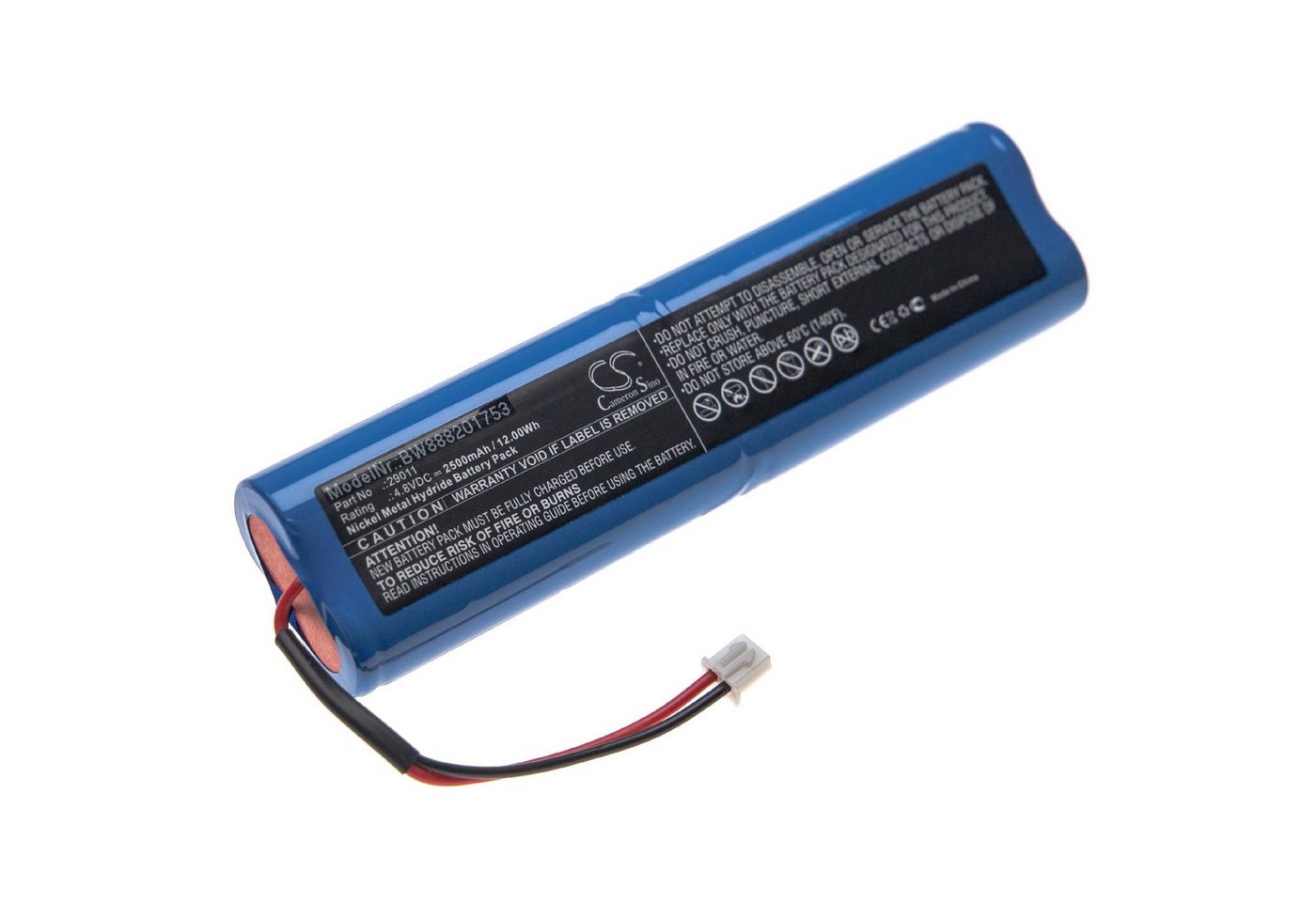vhbw Ersatz für HAZET 29011 für Taschenlampe / Lampe (2500 mAh, 4,8 V, Akku NiMH 2500 mAh von vhbw