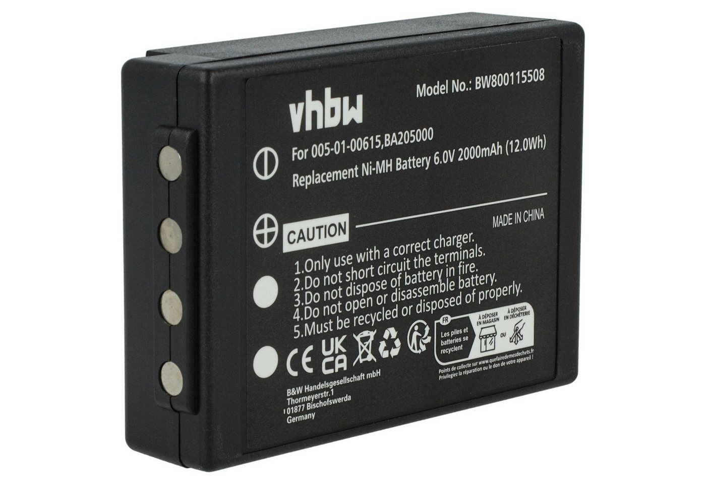 vhbw Ersatz für HBC 005-01-00615, BA205000, BA206000, BA205030 für (2000 Akku NiMH 2000 mAh von vhbw