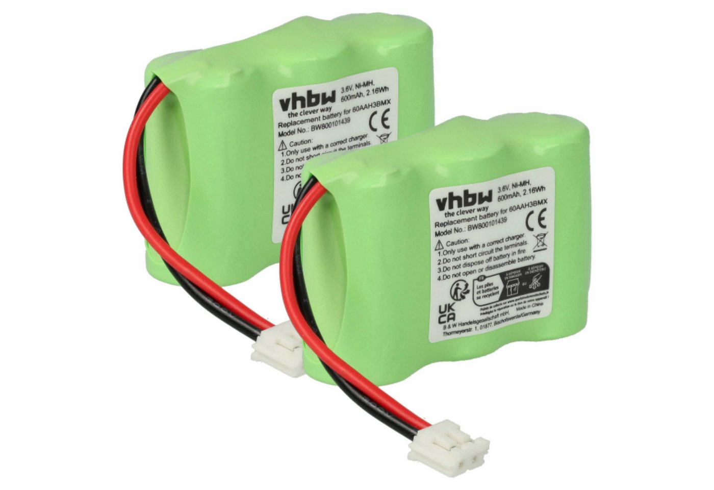 vhbw Ersatz für HSC22, 60AAH3BMX, V30145-K1310-X147 für Akku NiMH 600 mAh (3,6 V) von vhbw