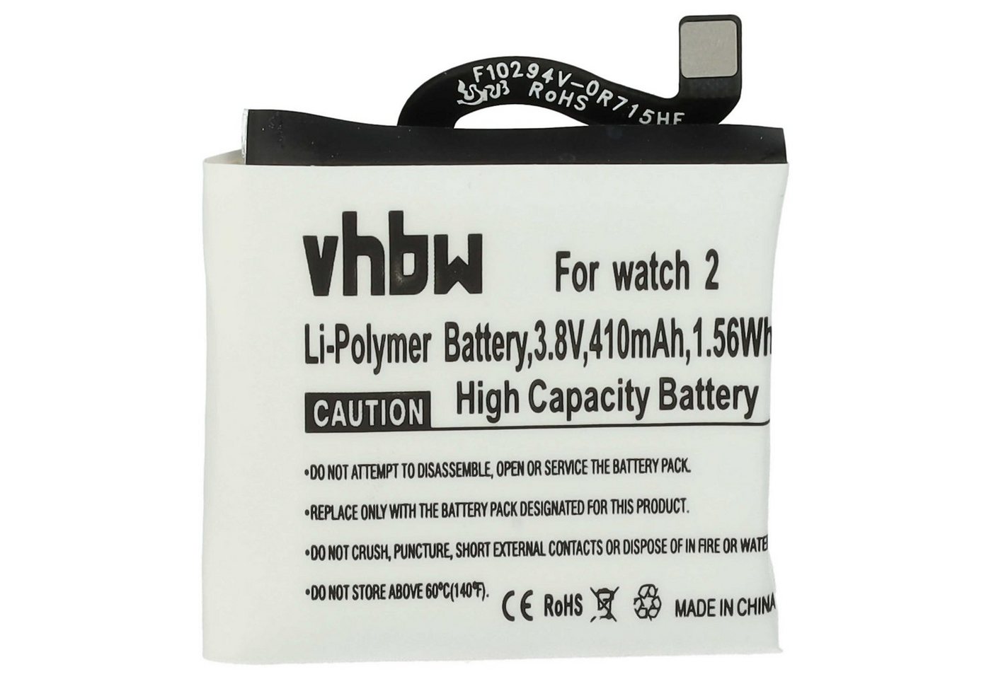 vhbw Ersatz für Huawei HB512627ECW, 1ICP5/26/27 für Smartwatch (410 mAh, Akku Li-Polymer 410 mAh von vhbw