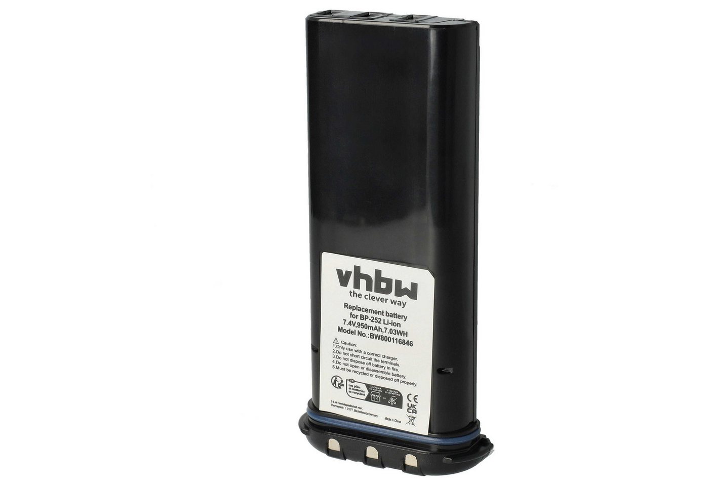 vhbw Ersatz für Icom BP-252 für Akku Li-Ion 950 mAh (7,4 V) von vhbw