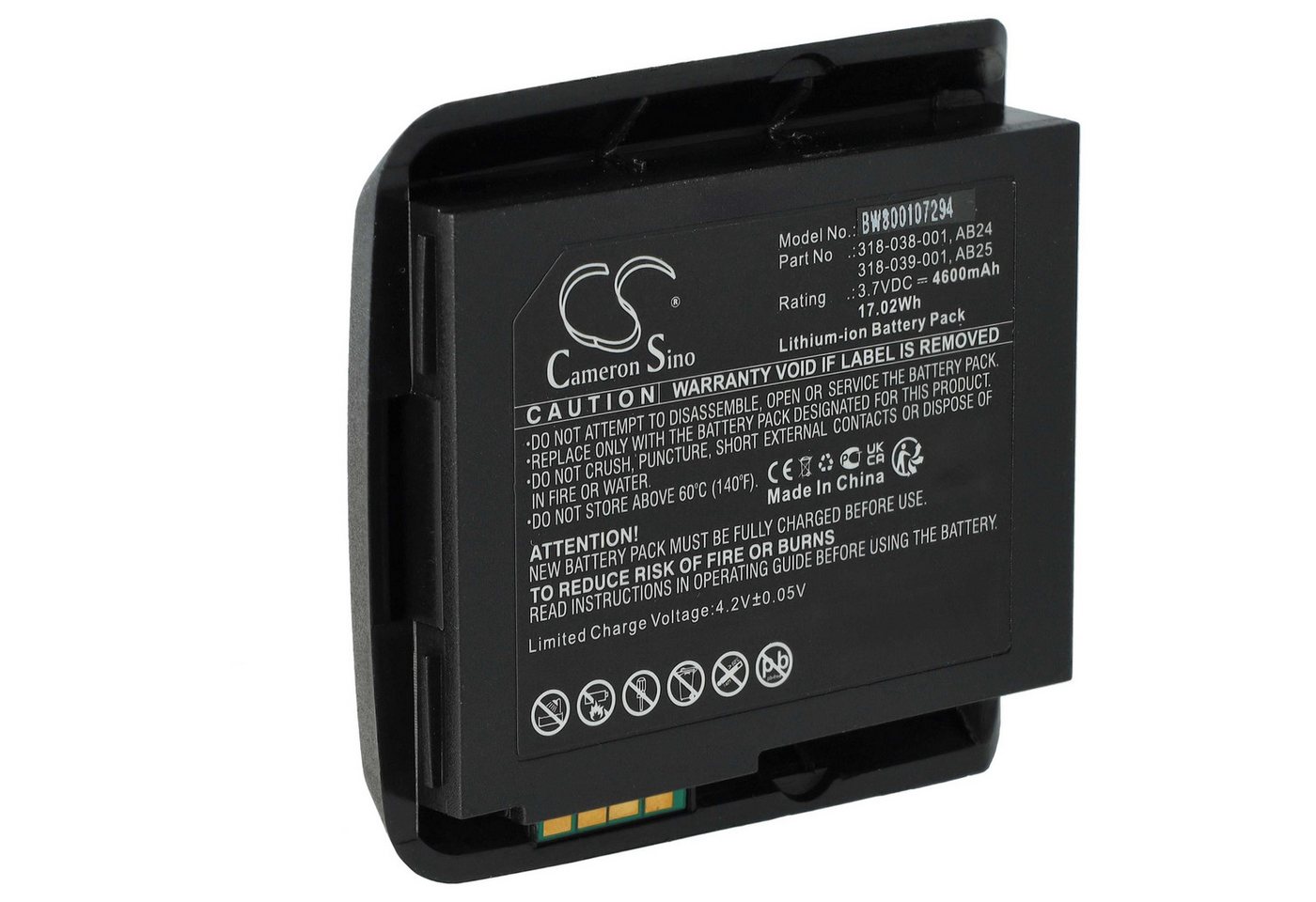 vhbw Ersatz für Intermec AB25 für Business & Industrie & Funk Barcode Akku Li-Ion 4600 mAh von vhbw