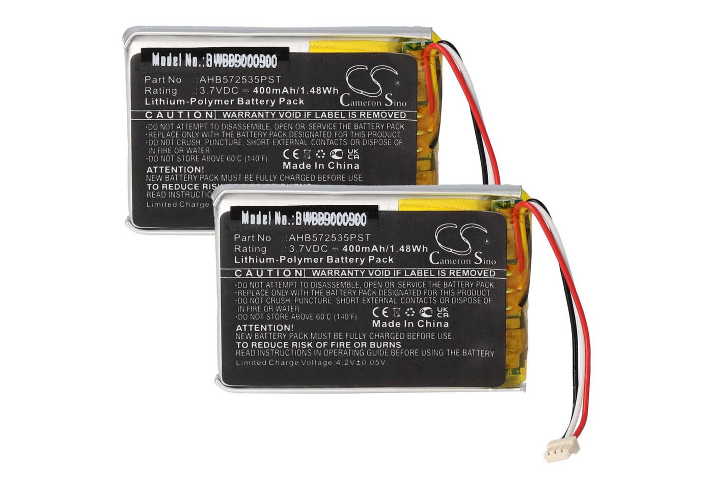 vhbw Ersatz für Jabra AHB572535PST für Headset (400 mAh, 3,7 V, Li-Polymer) Akku Li-Polymer 400 mAh von vhbw