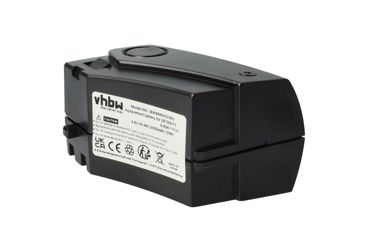 vhbw Ersatz für Kärcher GP 160SCHE, 1.258-505.0, 28100010, 6.654-118.0 für Staubsauger-Akku NiMH 2500 mAh (4,8 V) von vhbw