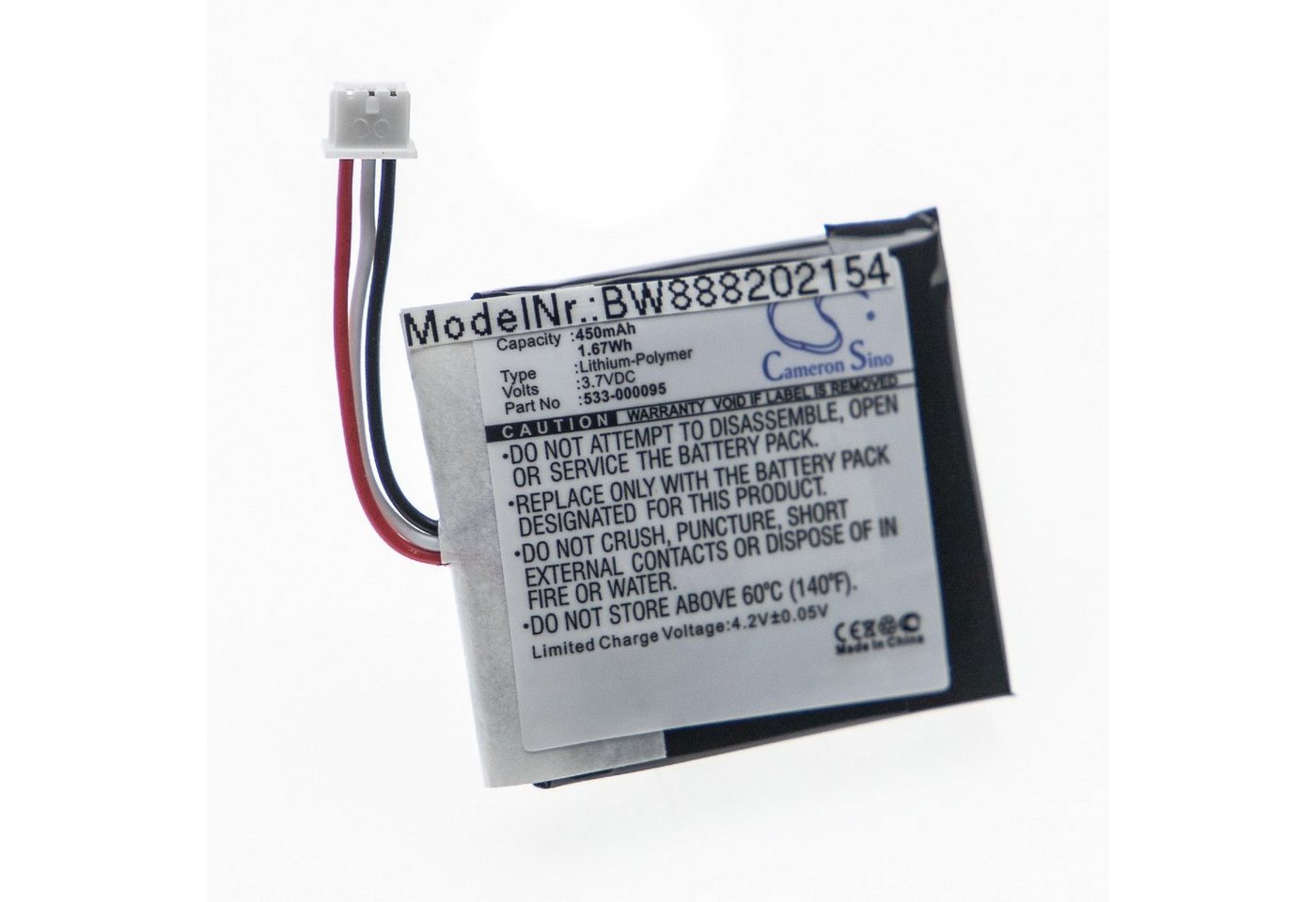 vhbw Ersatz für Logitech 533-000095 für Headset (450 mAh, 3,7 V, Akku Li-Polymer 450 mAh von vhbw