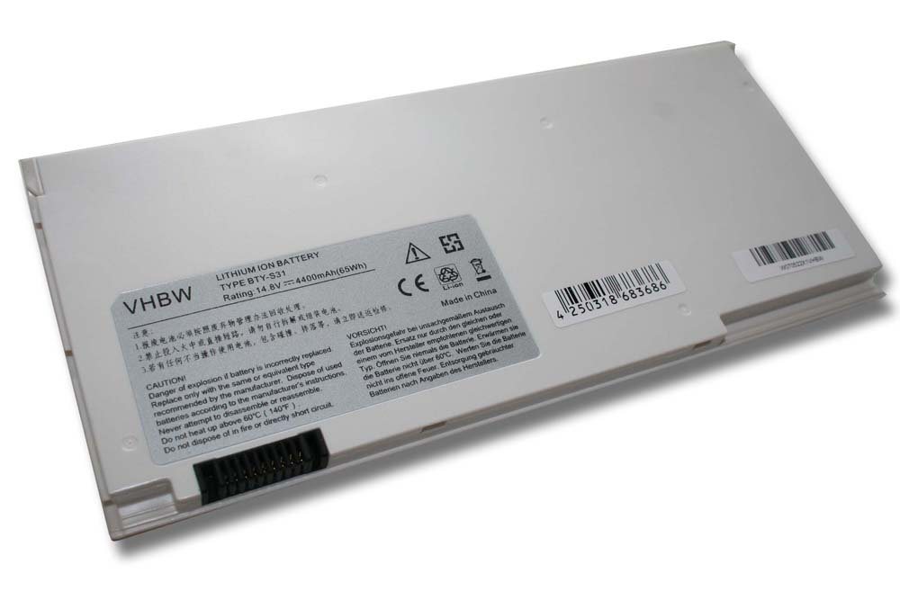 vhbw Ersatz für MSI BTY-S31, BTY-S32 für Laptop-Akku Li-Ion 4400 mAh (14,8 V) von vhbw