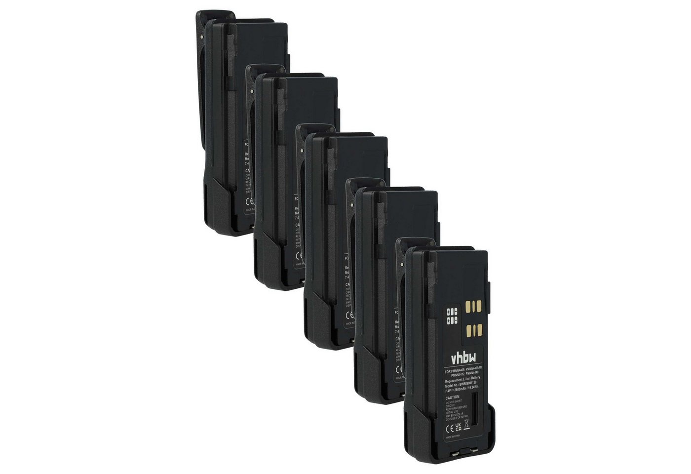 vhbw Ersatz für Motorola PMNN4409BR, PMNN4409AR, PMNN4448, PMNN4412 für Akku Li-Ion 2600 mAh (7,4 V) von vhbw