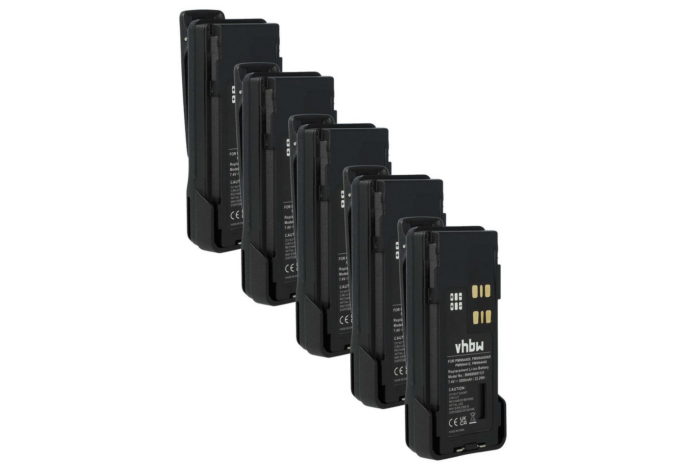 vhbw Ersatz für Motorola PMNN4490, PMNN4489A, PMNN4490B, PMNN4490A für Akku Li-Ion 3000 mAh (7,4 V) von vhbw