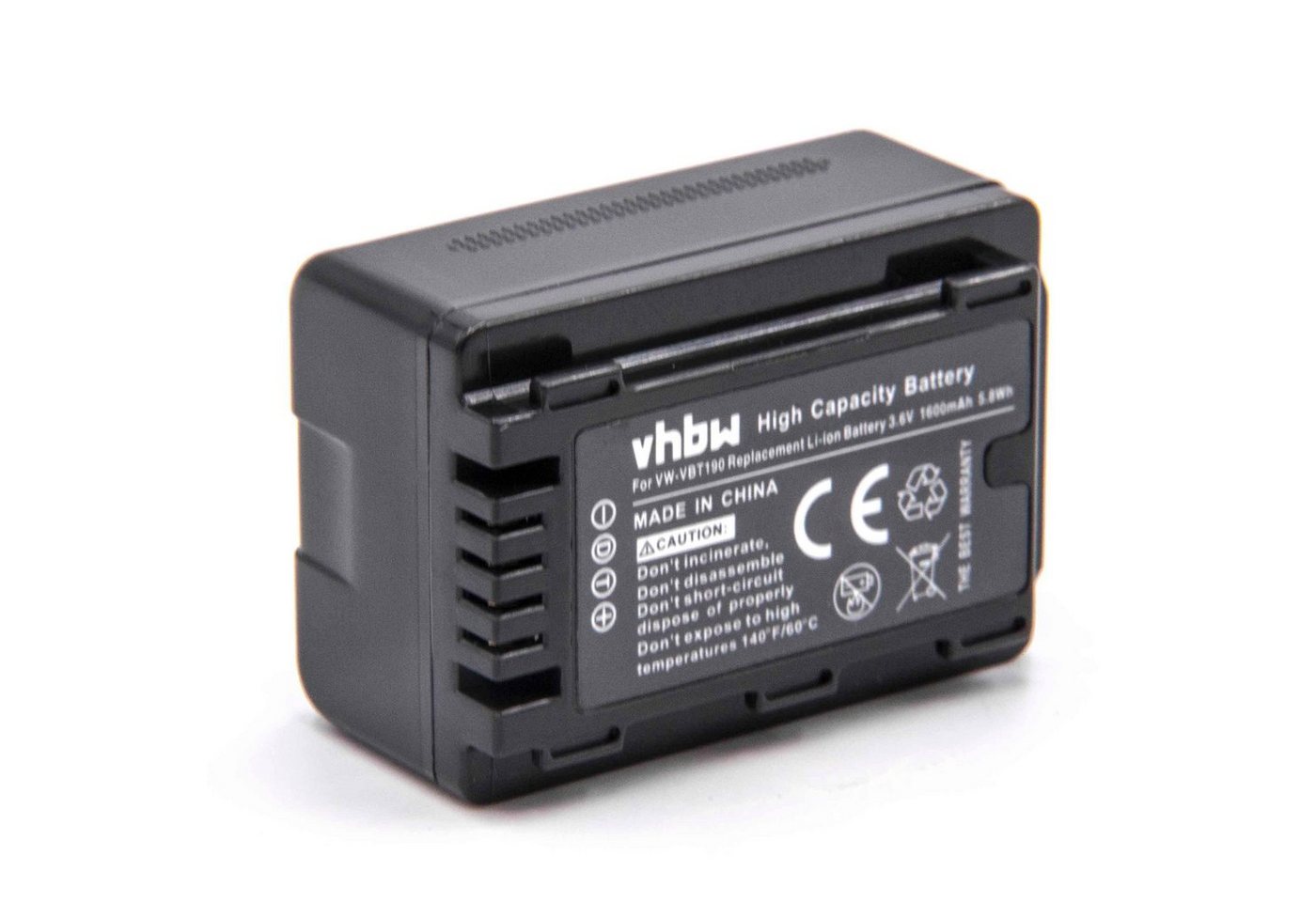 vhbw Ersatz für Panasonic VW-VBT190 für Kamera / Camcorder Digital (1600 Kamera-Akku Li-Ion 1600 mAh von vhbw