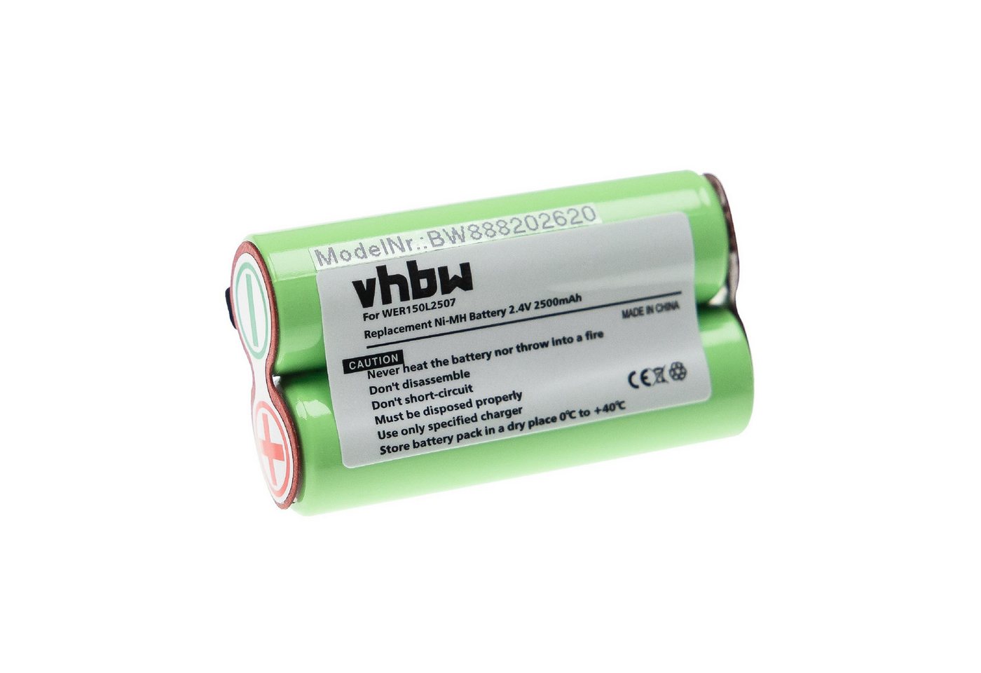 vhbw Ersatz für Panasonic WER150L2507 für Haushalt Rasierer (2500 mAh, 2,4 Akku NiMH 2500 mAh von vhbw