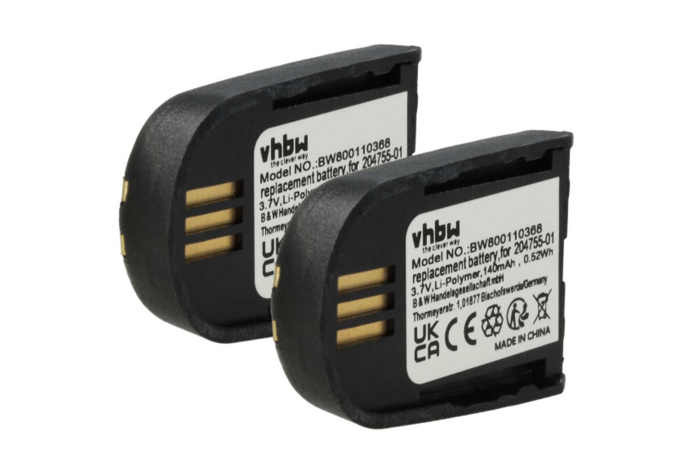 vhbw Ersatz für Plantronics 204755-01, 82742-01, 84598-01 für Kopfhörer Akku Li-Polymer 140 mAh vhbw Ersatz für Plantronics 204755-01, 82742-01, 84598-01 für Kopfhörer Akku Li-Polymer 140 mAh von vhbw