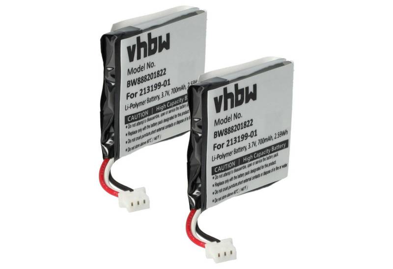 vhbw Ersatz für Plantronics 213199-01 für Kopfhörer (650 mAh, 3,7 V, Akku Li-Polymer 650 mAh von vhbw
