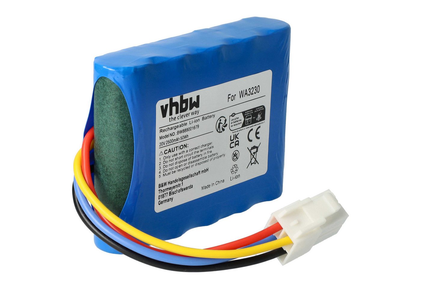 vhbw passend für Worx WR110MI, WR115MI, WR110MI.1, WR106SI.1 Rasenmäher / Akku Li-Ion 2500 mAh von vhbw