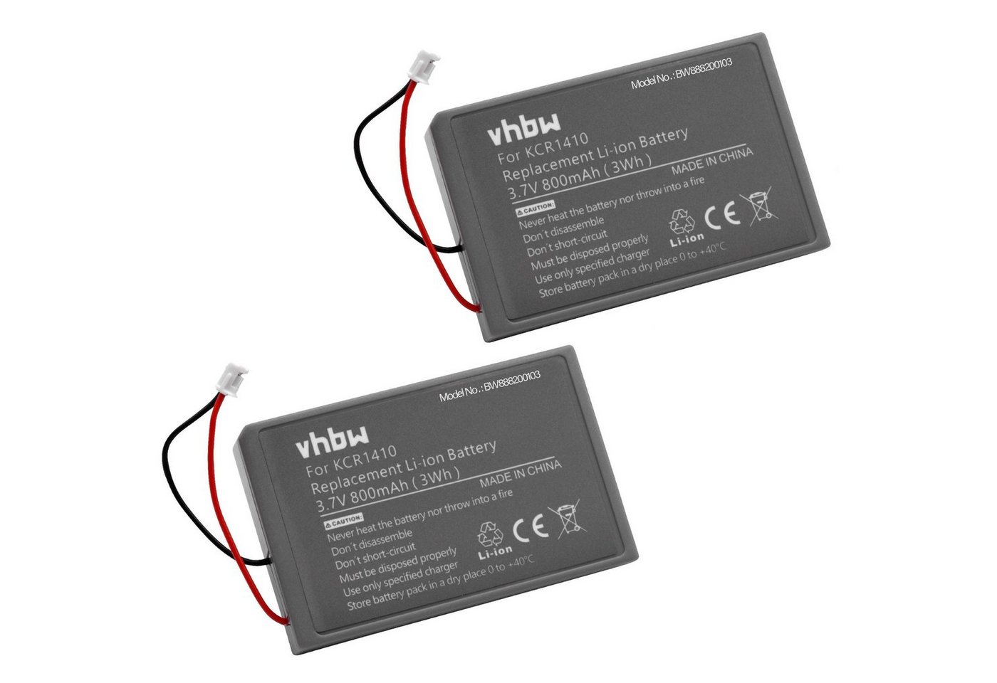 vhbw Ersatz für Sony Lip1522, KCR1410, CUH-ZCT2U, CUH-ZCT2 für Akku Li-Ion 800 mAh (3,7 V) von vhbw