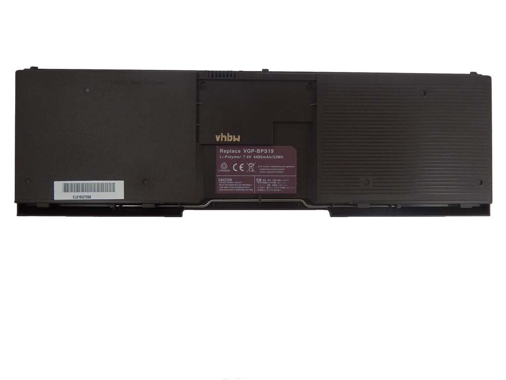 vhbw Ersatz für Sony VGP-BPS19, VGP-BPL19 für Laptop-Akku Li-Polymer 4400 mAh (7,4 V) von vhbw