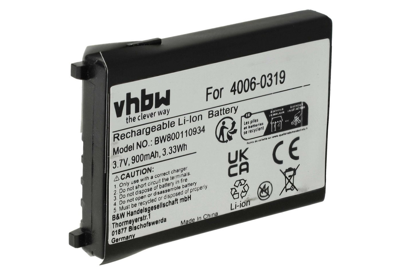 vhbw Ersatz für Unitech 201709, 1400-202501G für Business & Industrie & Akku Li-Ion 900 mAh von vhbw