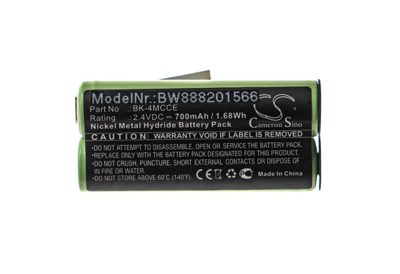 vhbw Ersatz für Watik BK-4MCCE für Akku NiMH 700 mAh (2,4 V) von vhbw