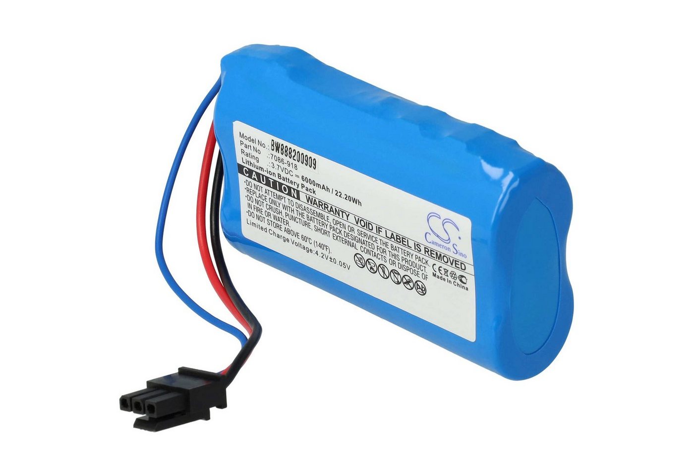 vhbw Ersatz für Wolf-Garten 7086-918 für Akku Li-Ion 6000 mAh (3,7 V) von vhbw