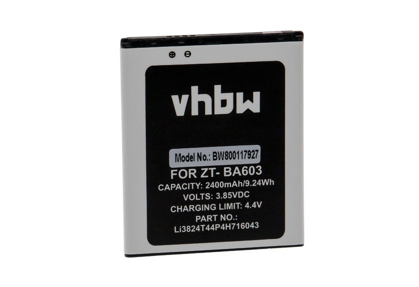 vhbw Ersatz für ZTE Li3824T44P4H716043 für Smartphone-Akku Li-Ion 2400 mAh (3,85 V) von vhbw