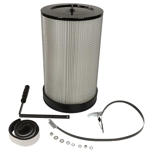 vhbw Feinstaubfilter kompatibel mit Scheppach HD12 Absauganlage - Feinstaub-Filterpatrone mit Reinigungsbürste von vhbw