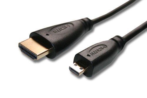 vhbw HDMI-Kabel, Micro-HDMI auf HDMI 1.4 kompatibel mit Tablet, Smartphone, Kamera, TV, Playstation, Computer, Monitor, DVD Player, usw. - 5m von vhbw