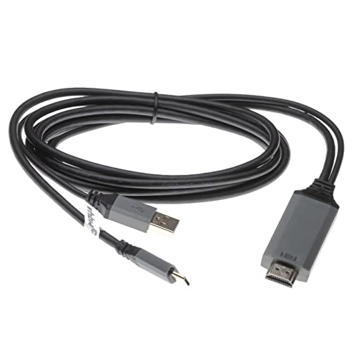 vhbw HDMI Kabel USB Datenkabel 2in1 Ladekabel (Y-Kabel USB C 3.1 + USB A 2.0 auf HDMI Stecker) z.B. kompatibel mit Huawei Mate 10-2m von vhbw