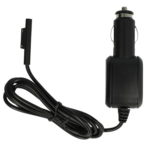 vhbw KFZ-Ladekabel kompatibel mit Microsoft Surface Studio 2, Pro 8, Pro X, Pro 5, Pro 7, Pro 6 Tablet - 12V Ladegerät Schwarz von vhbw