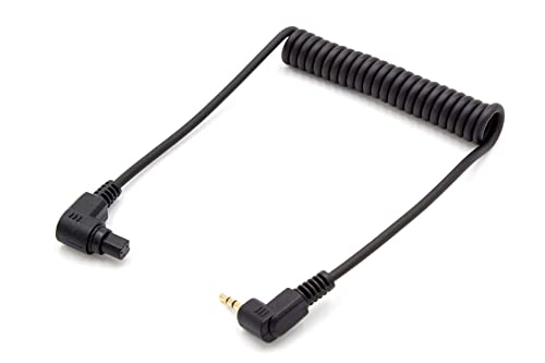 vhbw Kabel Anschlusskabel kompatibel mit Canon EOS 1D(s) Mark IV, 1Ds, 1V, 20D, 3, 30D, 40D, 50D, 5D Kamera, DSLR - 90cm, Spiralkabel von vhbw