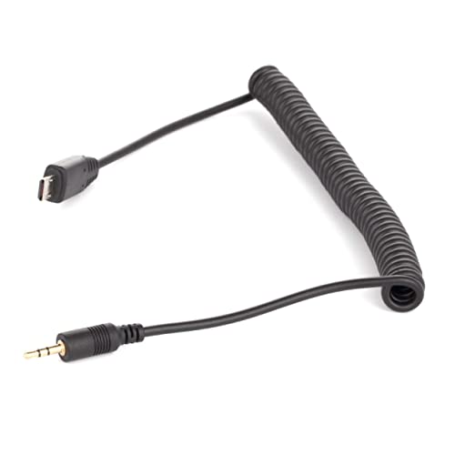 vhbw Kabel Anschlusskabel kompatibel mit Sony Alpha A7 II, A7R, A7R II, A7S, A7S II, A9 Kamera, DSLR - 120cm, Spiralkabel von vhbw