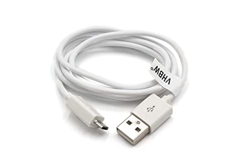 vhbw Kabel USB auf Micro USB 1m weiß kompatibel mit JBL Flip, Flip 2, Flip 3, Go, Reflect von vhbw
