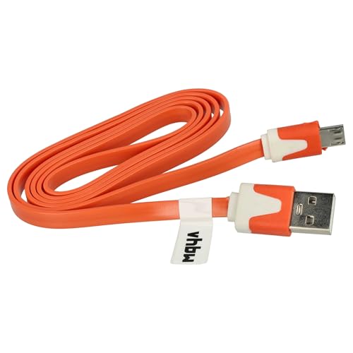 vhbw Kabel USB auf Micro USB kompatibel mit JBL Flip, Flip 2, Flip 3, Go, Reflect Ladekabel, 100cm, orange von vhbw