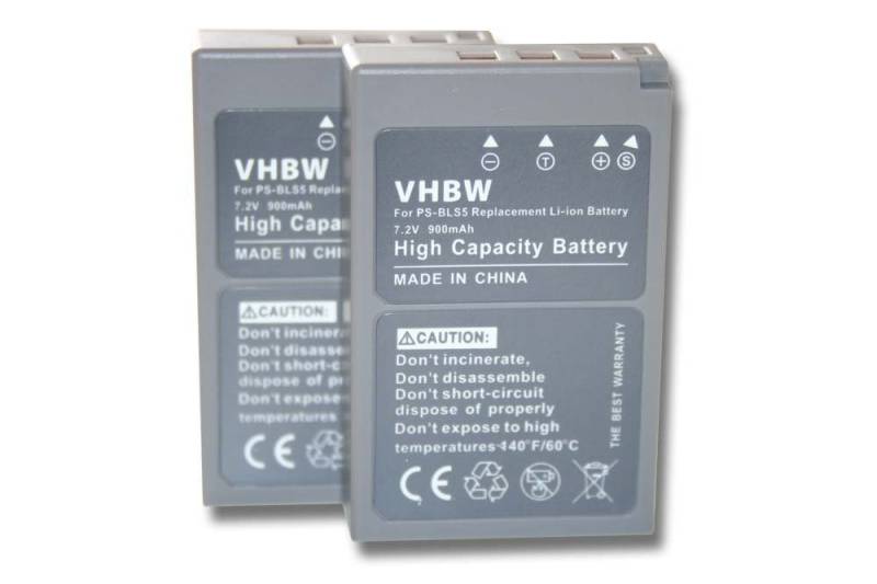 vhbw Kamera-Akku Ersatz für Baugleiche Originalteilebezeichnung Olympus BLS-5, BLS-50, BLS50, PS-BLS5 für Kamera / Foto DSLR (900mAh, 7,2V, Li-Ion) 900 mAh von vhbw