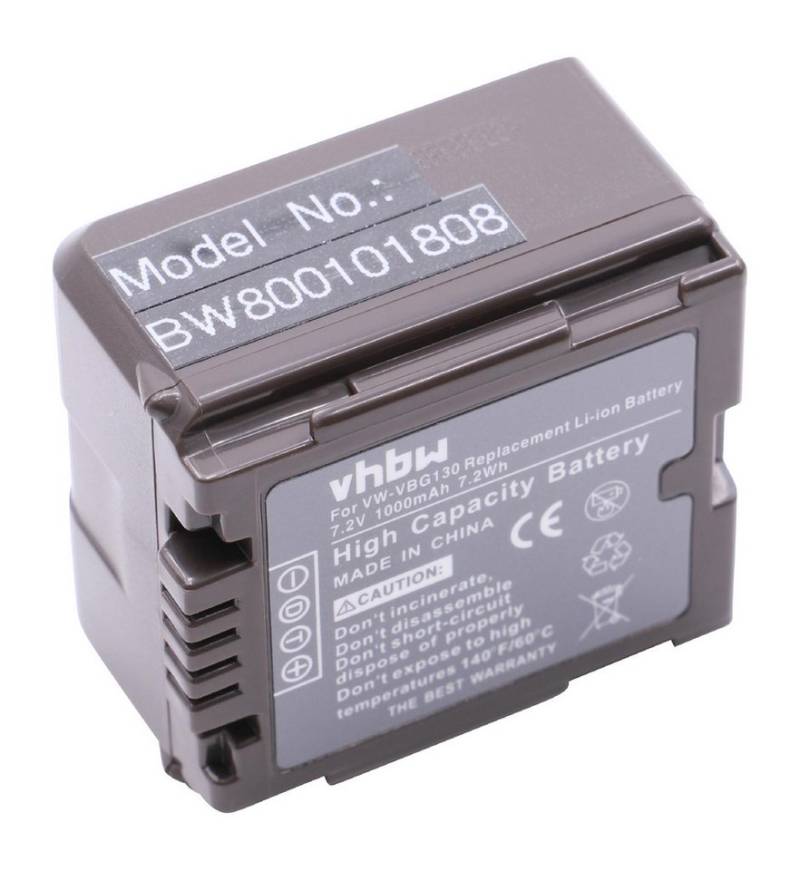 vhbw Kamera-Akku Ersatz für Baugleiche Originalteilebezeichnung Panasonic VW-VBG070, VW-VBG130 für Kamera / Camcorder Digital (1000mAh, 7,2V, Li-Ion) 1000 mAh von vhbw