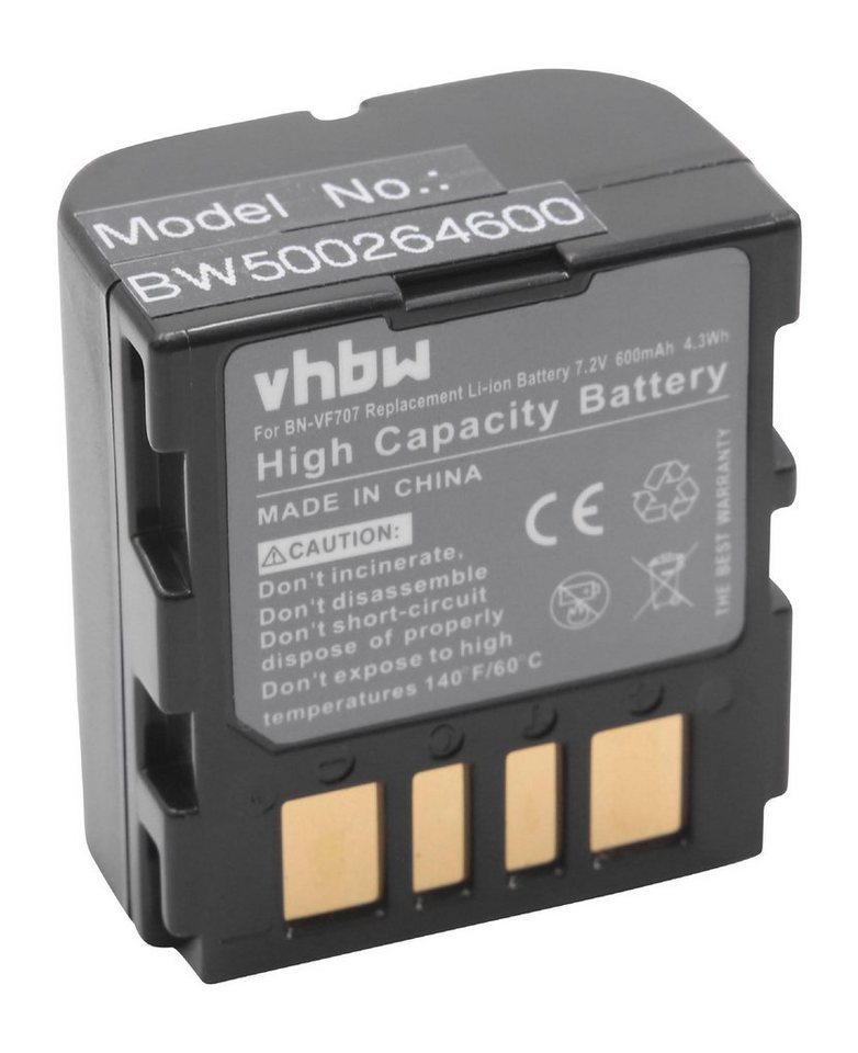 vhbw Kamera-Akku passend für JVC GR-D450, GR-D450E, GR-D450EG, GR-D650EX, GR-D650, GR-D645, GR-D645EG Kamera / Camcorder Digital (600mAh, 7,2V, Li-Ion) 600 mAh von vhbw