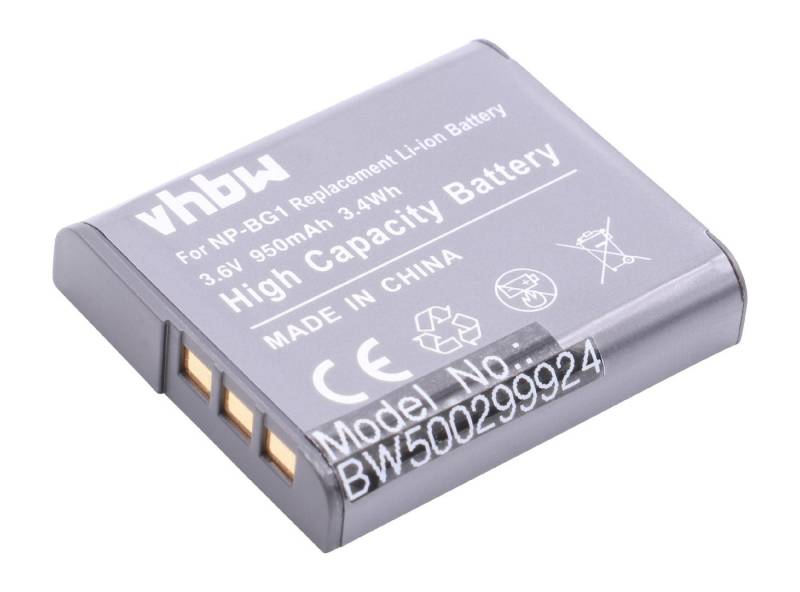 vhbw Kamera-Akku passend für Kompatibel mit Sony Cybershot DSC-W215, DSC-W220, DSC-W230, DSC-W270, DSC-W275, DSC-W290 Kamera / Foto Kompakt (950mAh, 3,6V, Li-Ion) 950 mAh von vhbw