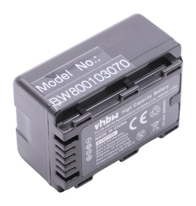 vhbw Kamera-Akku passend für Panasonic HDC-SD66EG-K, HDC-SD80, HDC-SD80EG-K, HDC-SD90 Kamera / Camcorder Digital (1600mAh, 3,6V, Li-Ion) 1600 mAh von vhbw