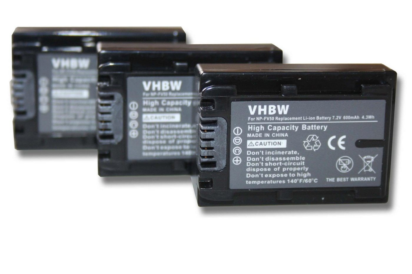 vhbw Kamera-Akku passend für Sony DCR-DVD Serie DCR-DVD310E, DCR-DVD410E, DCR-DVD450E Camcorder (600mAh, 7,2V, Li-Ion) 600 mAh von vhbw