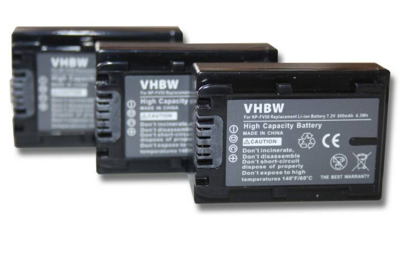 vhbw Kamera-Akku passend für Sony DCR-DVD Serie DCR-DVD510E, DCR-DVD610E, DCR-DVD650E Camcorder (600mAh, 7,2V, Li-Ion) 600 mAh von vhbw