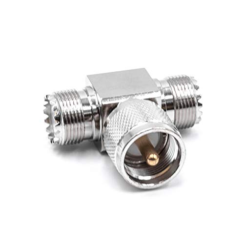 vhbw Koaxial T-Stück Adapter 2X PL258 Buchse auf 1x PL259 Stecker - Koax-Adapter kompatibel mit Funkgeräte, Radios, Wireless LAN Geräte vhbw Koaxial T-Stück Adapter 2X PL258 Buchse auf 1x PL259 Stecker - Koax-Adapter kompatibel mit Funkgeräte, Radios, Wireless LAN Geräte von vhbw
