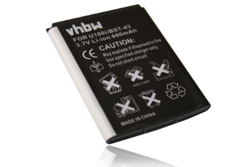 vhbw LI-Ion Akku kompatibel mit Sony Ericsson SONYERICSSON Cedar, J108, J108i, Hazel, ELM, J20i, J20, J10, J10i, J10i2 ersetzt BST-43 von vhbw