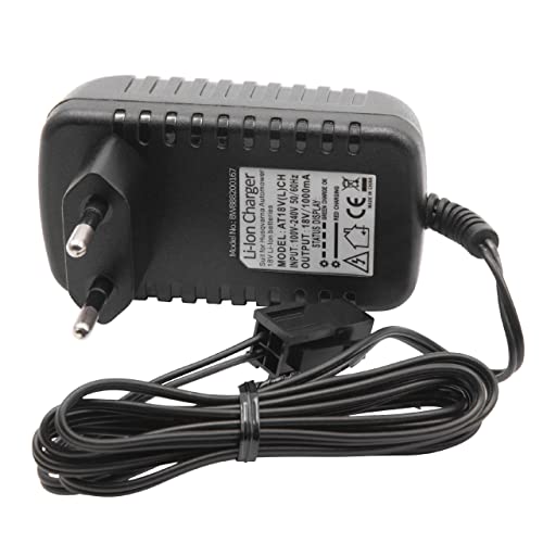 vhbw Ladegerät kompatibel mit Husqvarna 58 814 64-01, 58 814 64-02, 580 58 33-02, 580 58 33-03 Akku-Rasenmäher Roboter Li-Ion-Akkus (18V) - 21.2V Ladekabel - Schwarz von vhbw