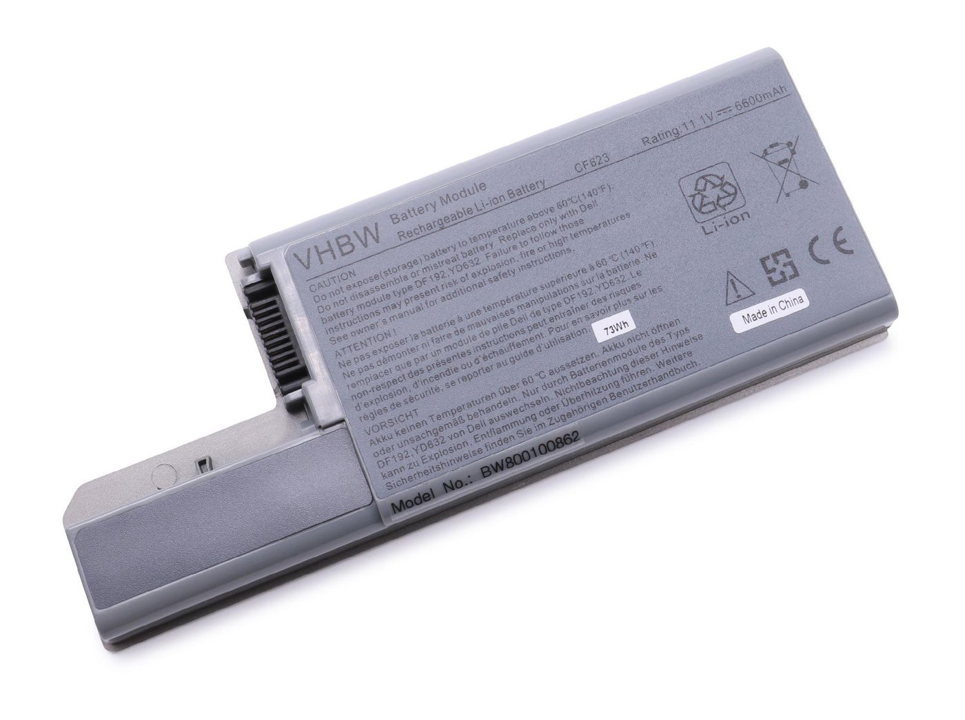 vhbw Laptop-Akku Ersatz für Baugleiche Originalteilebezeichnung Dell 451-10309, 451-10326, 451-10327, CF623, CF704 für Notebook / Netbook (6600mAh, 11,1V, Li-Ion) 6600 mAh von vhbw