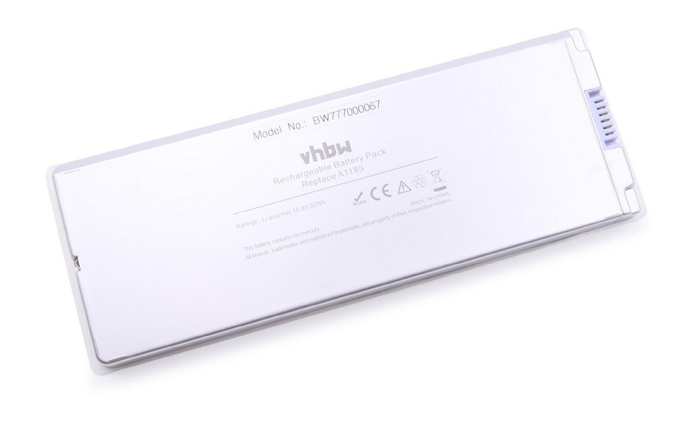 vhbw Laptop-Akku passend für Apple MacBook 13" MA254X/A, 13" MA255, 13" MA255/A, 13" MA255SA/A, 13" MA255TA/A Notebook / Netbook (5000mAh, 10,8V, Li-Polymer) 5000 mAh von vhbw