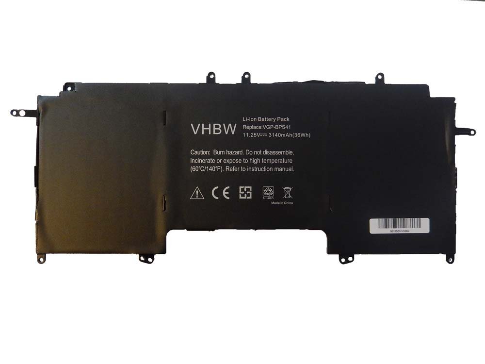 vhbw Laptop-Akku passend für Kompatibel mit Sony Vaio SVF13N1L2E, SVF13N1L2R, SVF13N1X2E, SVF13N1X2R, SVF13N1Y9E Notebook / Netbook (3140mAh, 11,25V, Li-Ion) 3140 mAh von vhbw